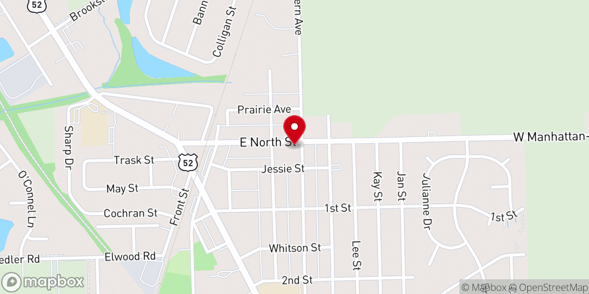 Map showing location of Manhattan United Methodist Church
