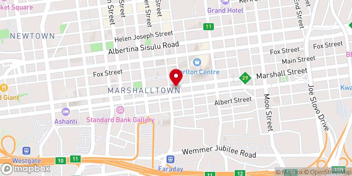 Map showing location of Winners Chapel International Jhb Cbd