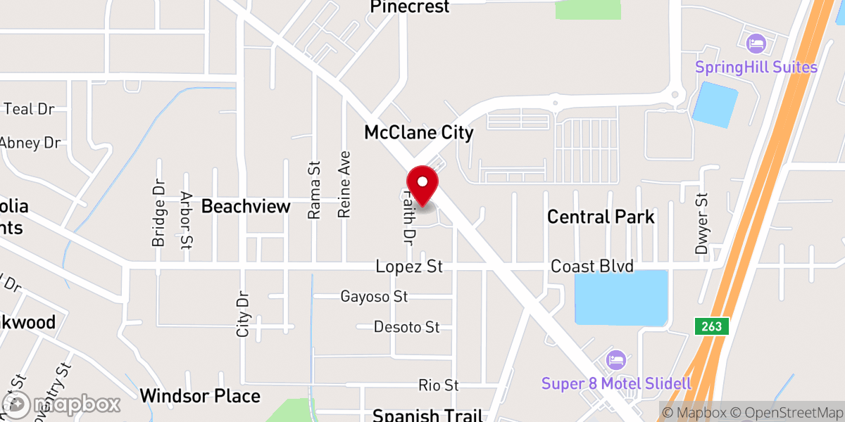 Map showing location of Calvary Baptist Church