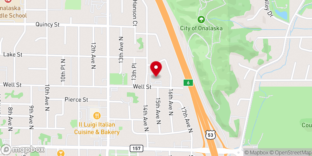 Map showing location of Onalaska Church of Christ