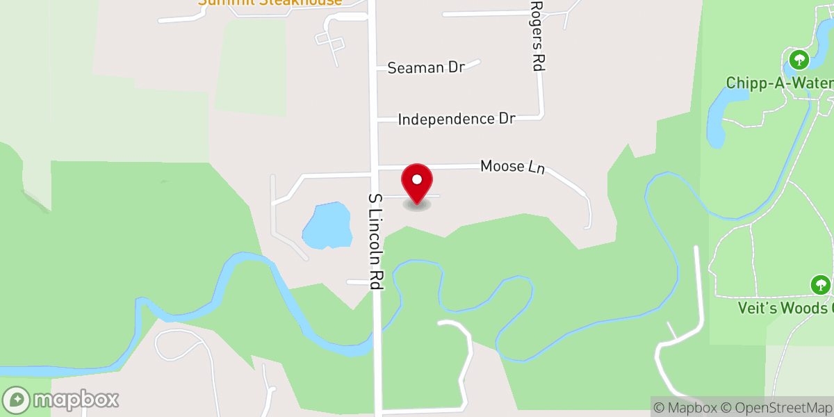 Map showing location of Central Michigan Christian Church