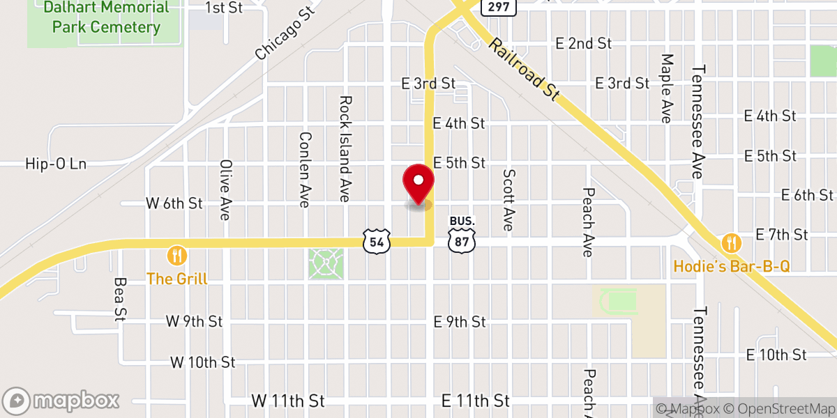 Map showing location of First Christian Church