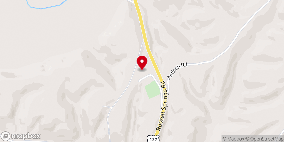 Map showing location of Antioch Church