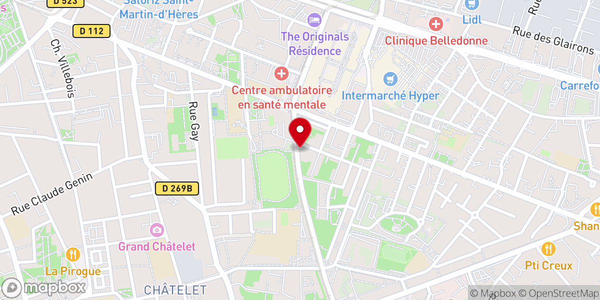 Map showing location of Eglise Nd De La Salette