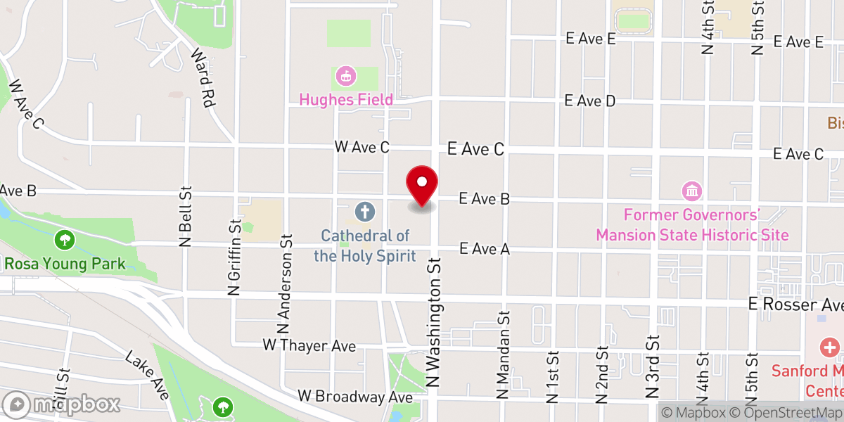 Map showing location of Catholic Foundation of Western North Dakota