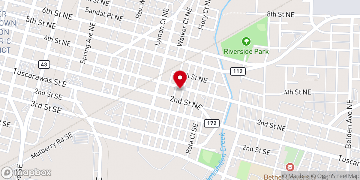 Map showing location of St Mark's Baptist Church