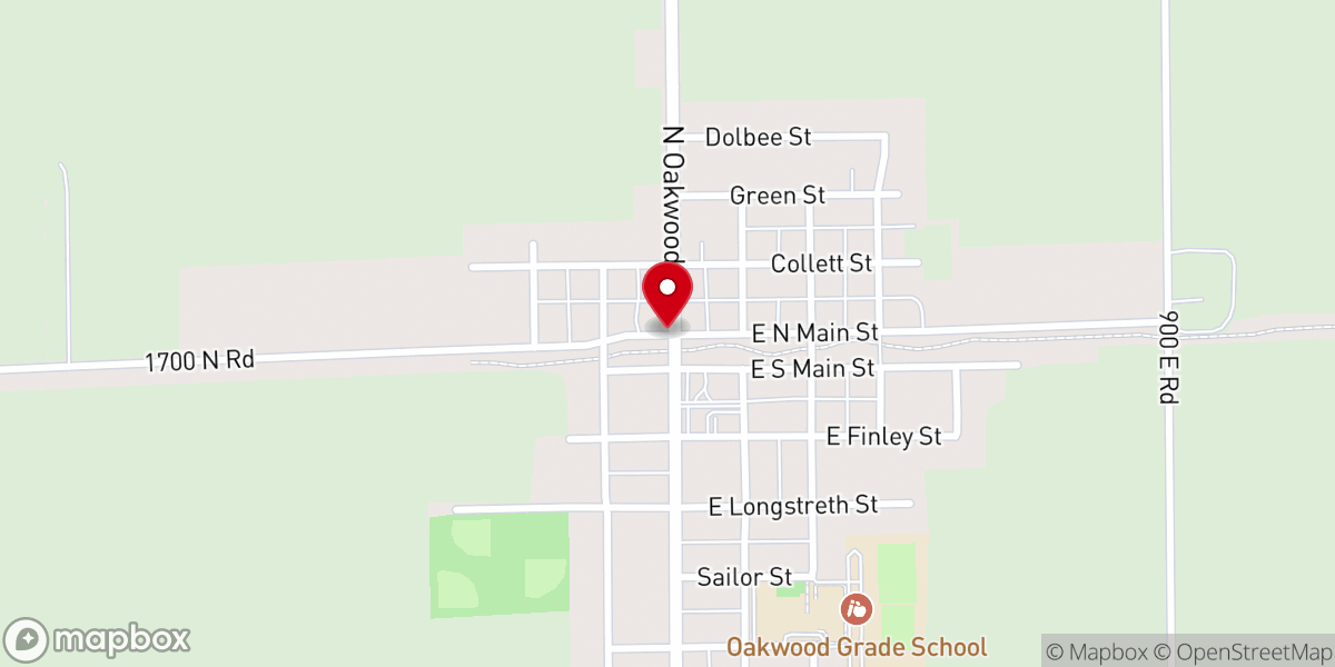 Map showing location of Oakwood