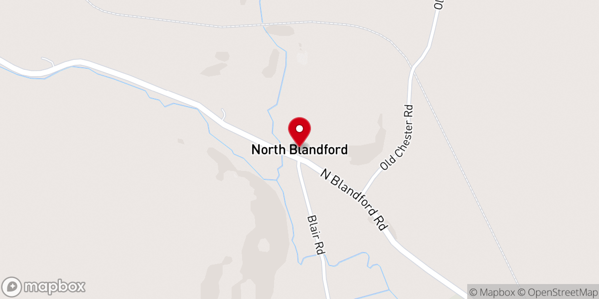 Map showing location of North Blandford