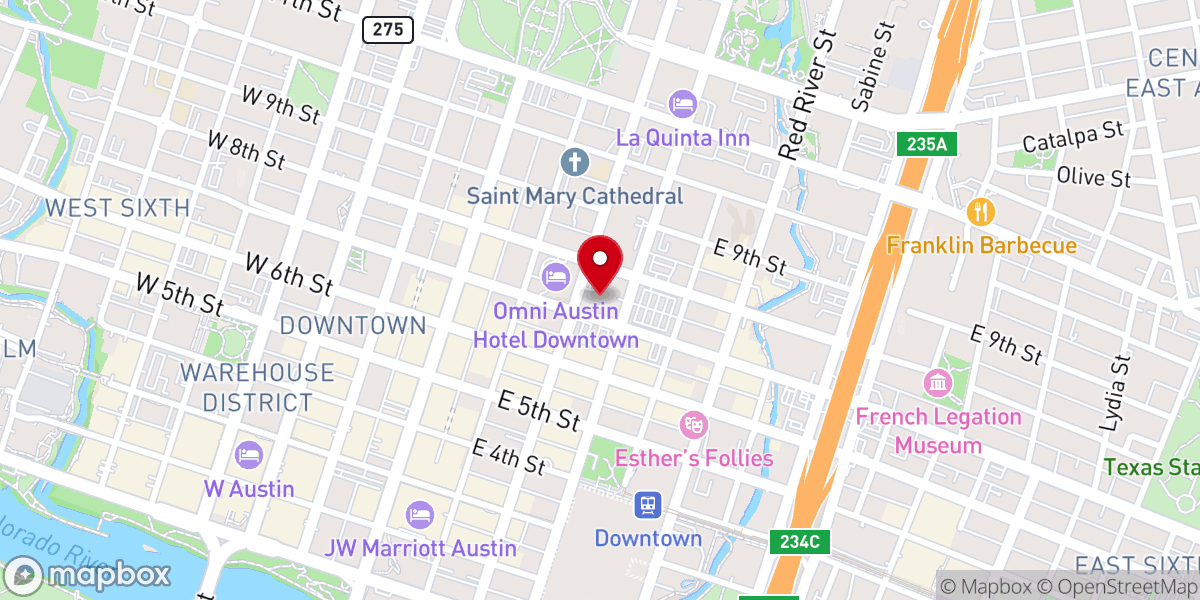 Map showing location of St. David's Episcopal Church