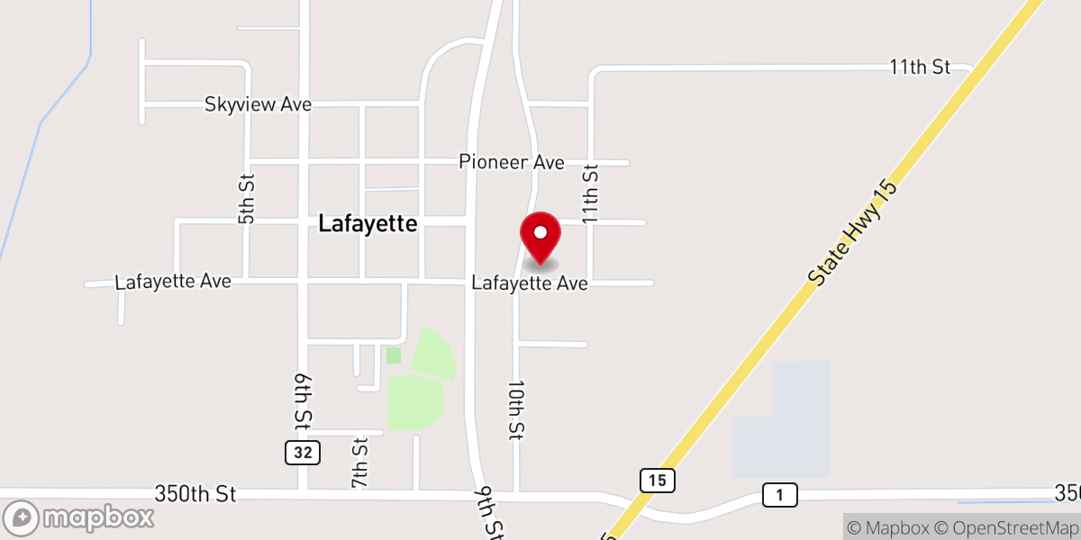 Map showing location of First Lutheran Church