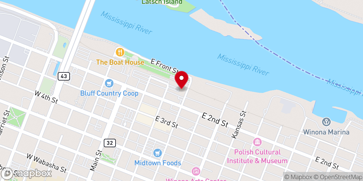 Map showing location of Winona Community Foundation