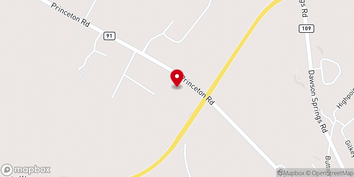 Map showing location of Northwest Baptist Church