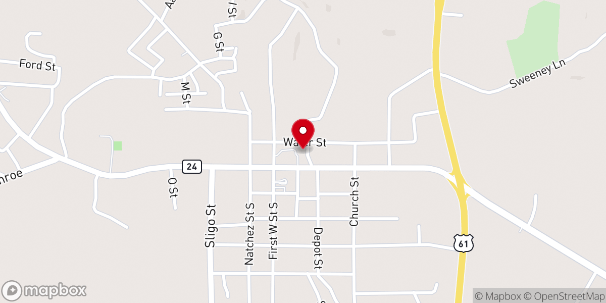 Map showing location of First Presbyterian Church