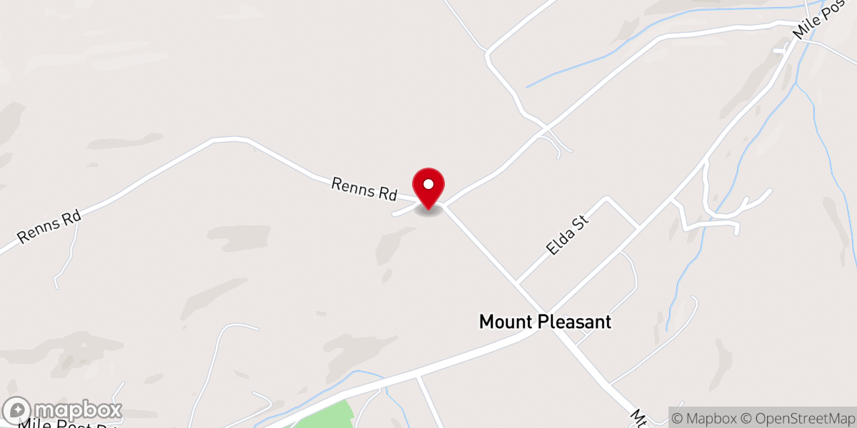Map showing location of Mt Pleasant United Methodist Church