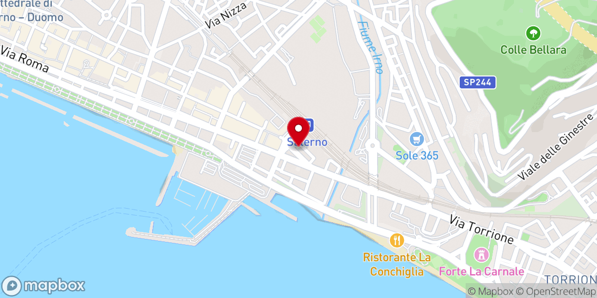 Map showing location of Chiesa del Sacro Cuore