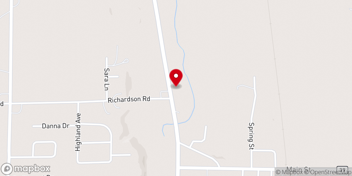 Map showing location of New Hope Baptist Church