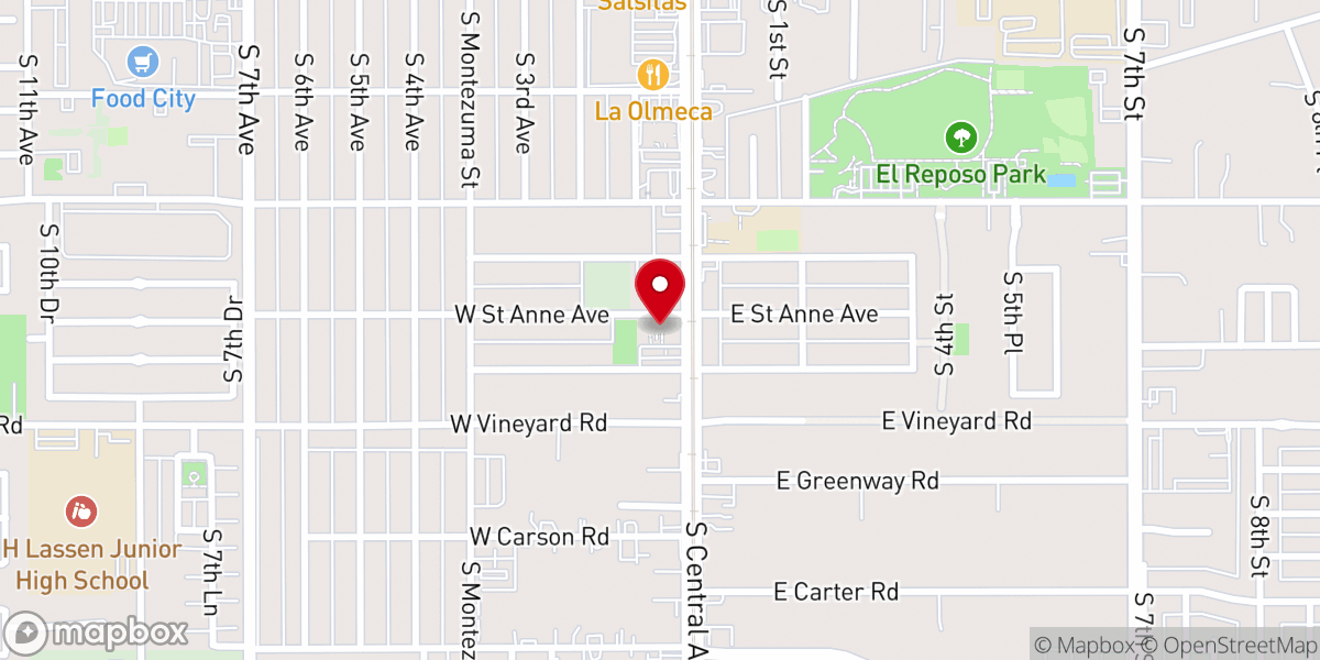 Map showing location of St. John Bosco Chapel