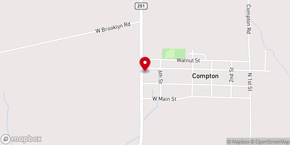 Map showing location of Compton Village Hall
