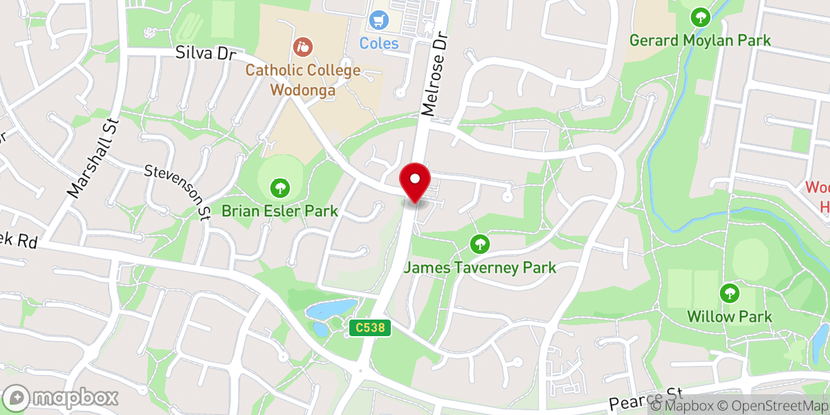 Map showing location of Wodonga and District Baptist Church
