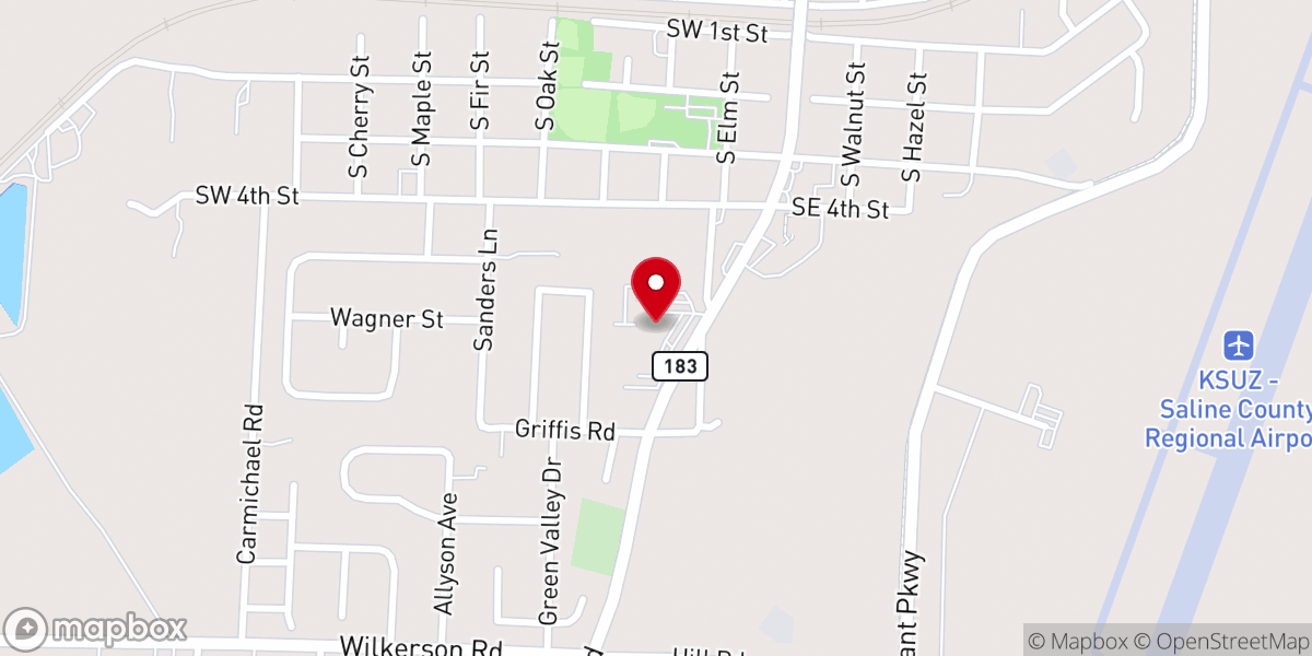 Map showing location of Graceway Baptist Church