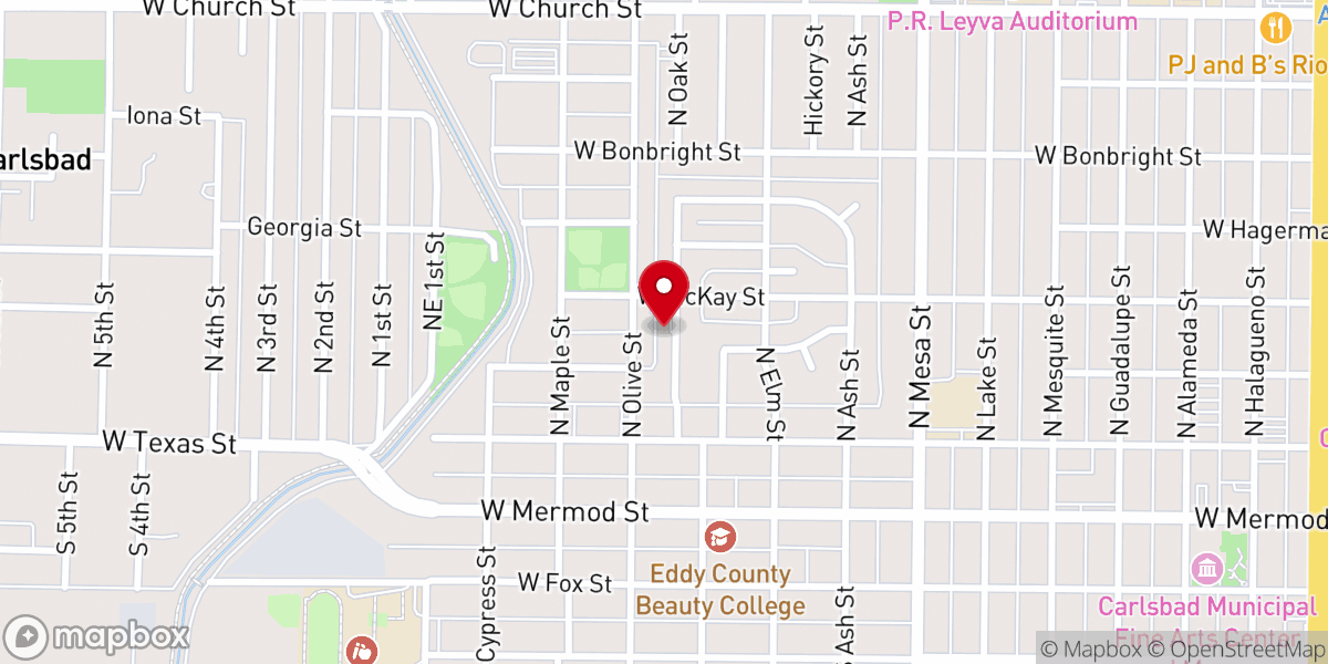 Map showing location of Central Christian Church