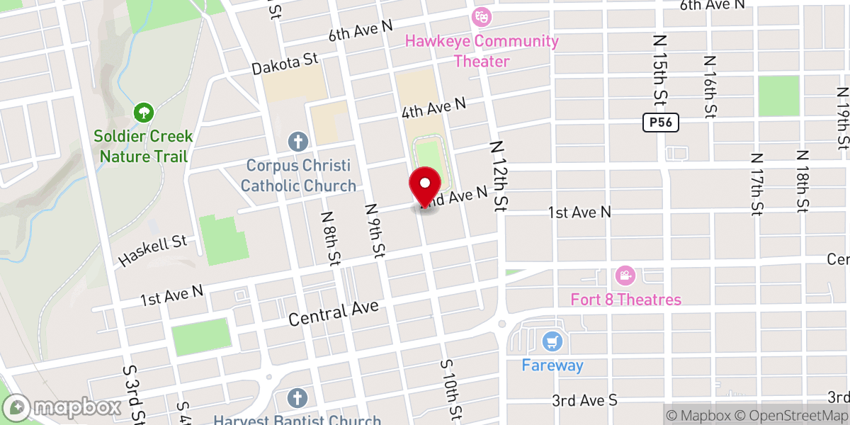 Map showing location of Fort Dodge First United Methodist Church