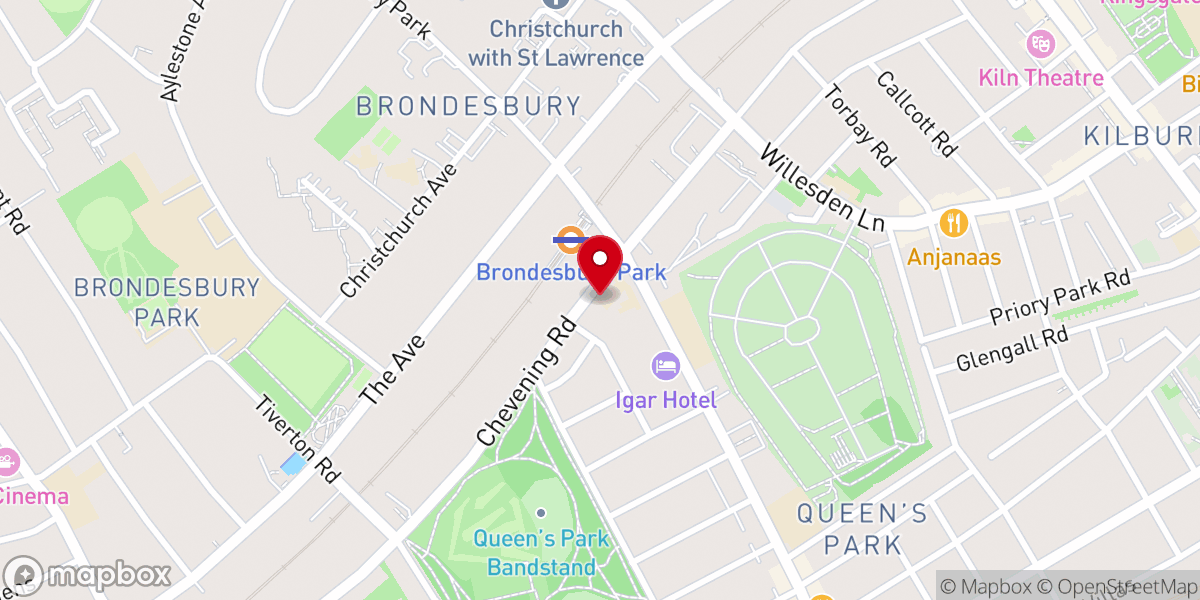 Map showing location of Al-Khoei Foundation London