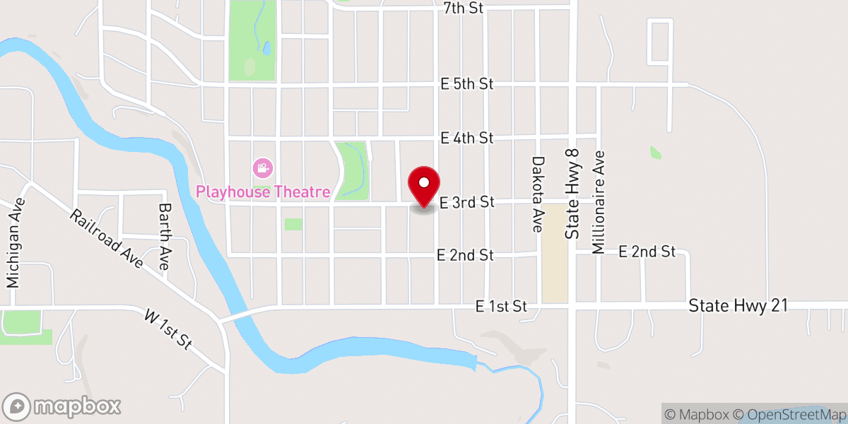 Map showing location of Assembly of God Church