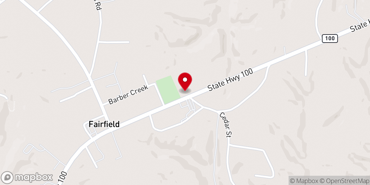 Map showing location of Fairfield Baptist Church