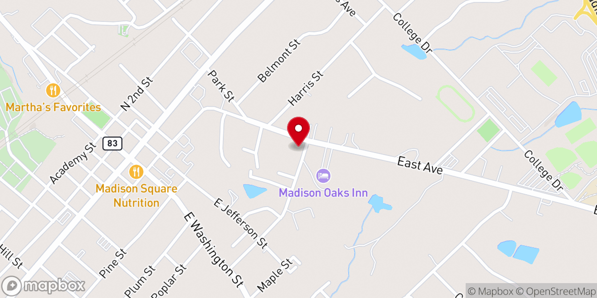 Map showing location of Madison Seventh-Day Adventist Church