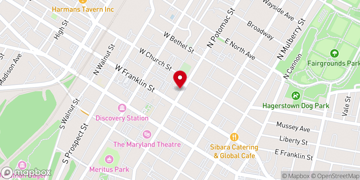 Map showing location of John Wesley United Methodist Church