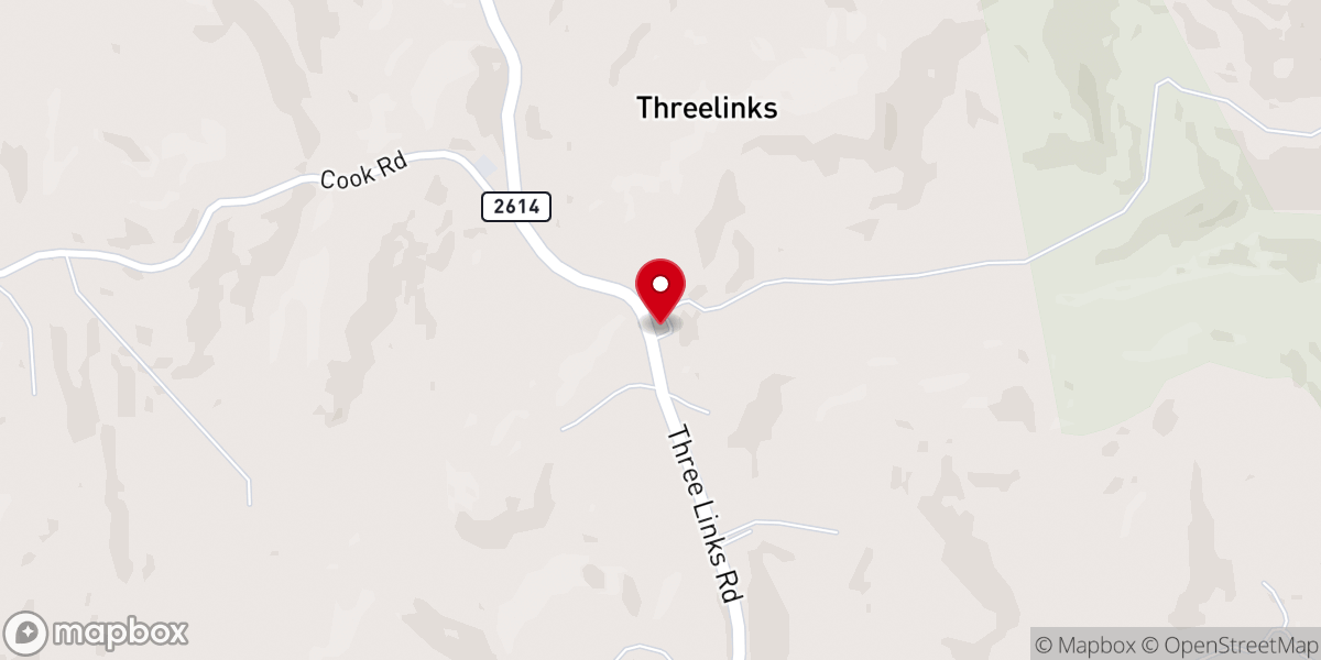 Map showing location of Three Links Christian Church