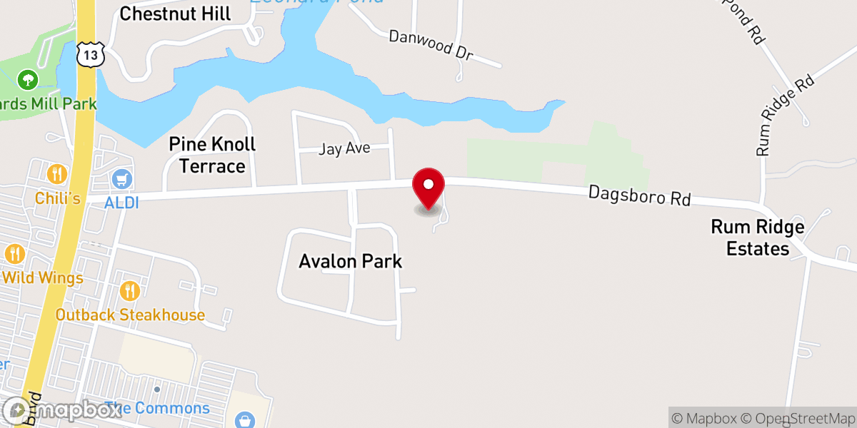 Map showing location of Faith Baptist Church
