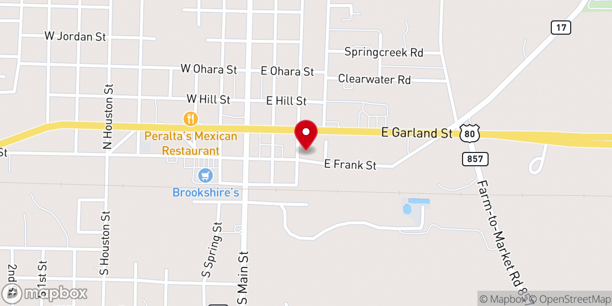 Map showing location of Faith Baptist Church