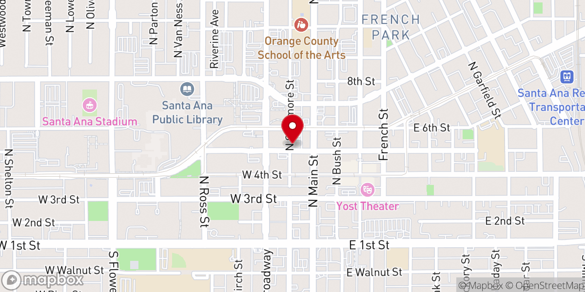 Map showing location of Church of Scientology of Orange County