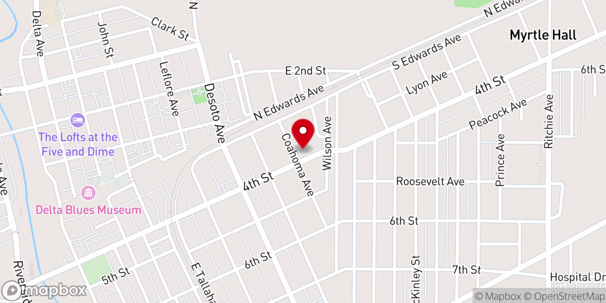 Map showing location of New Covenant Baptist Church