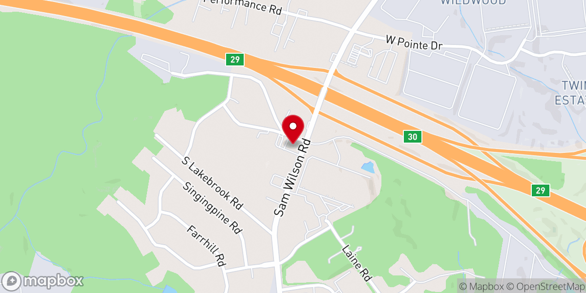 Map showing location of Liberty Baptist Church