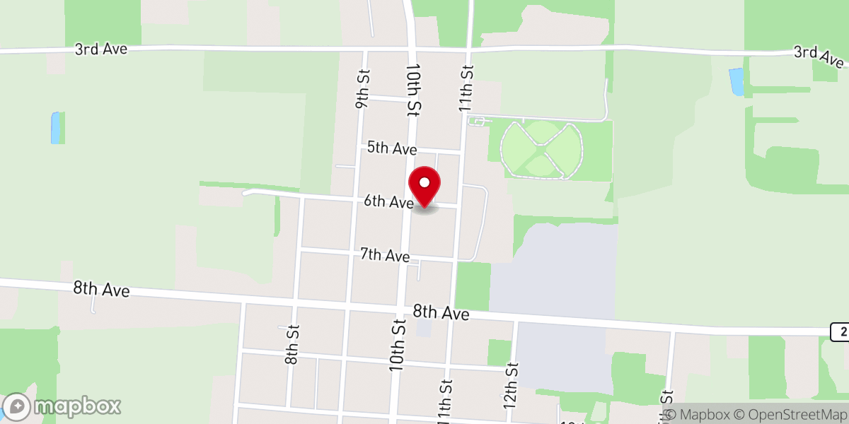 Map showing location of First Free Will Baptist Church of Malone
