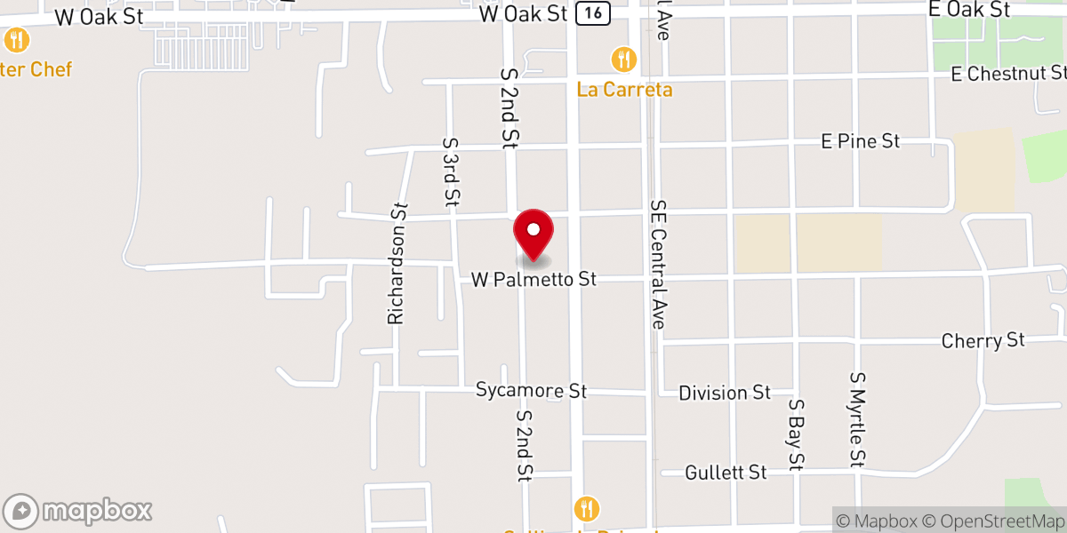 Map showing location of Little Bethel Baptist Church