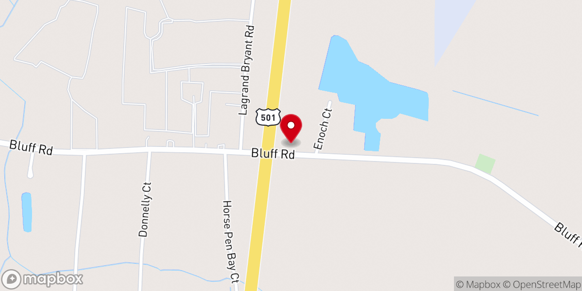Map showing location of Sandy Grove Holiness Church