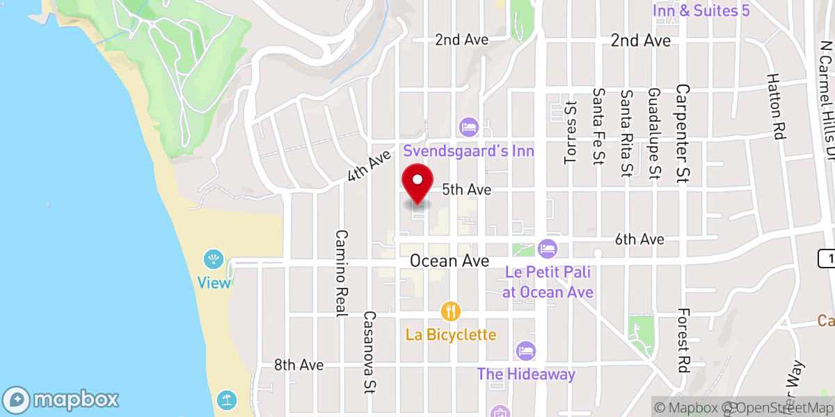 Map showing location of Christian Science Reading Room