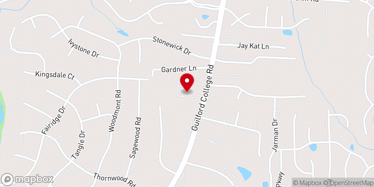 Map showing location of Jamestown Presbyterian Church