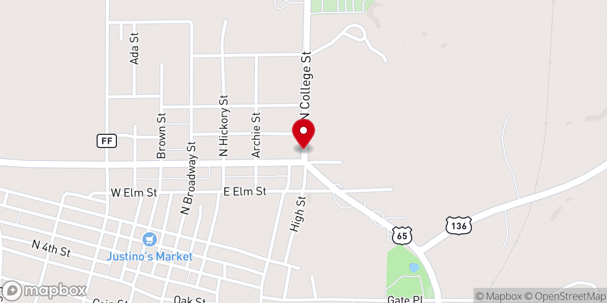 Map showing location of Ravanna Baptist Church