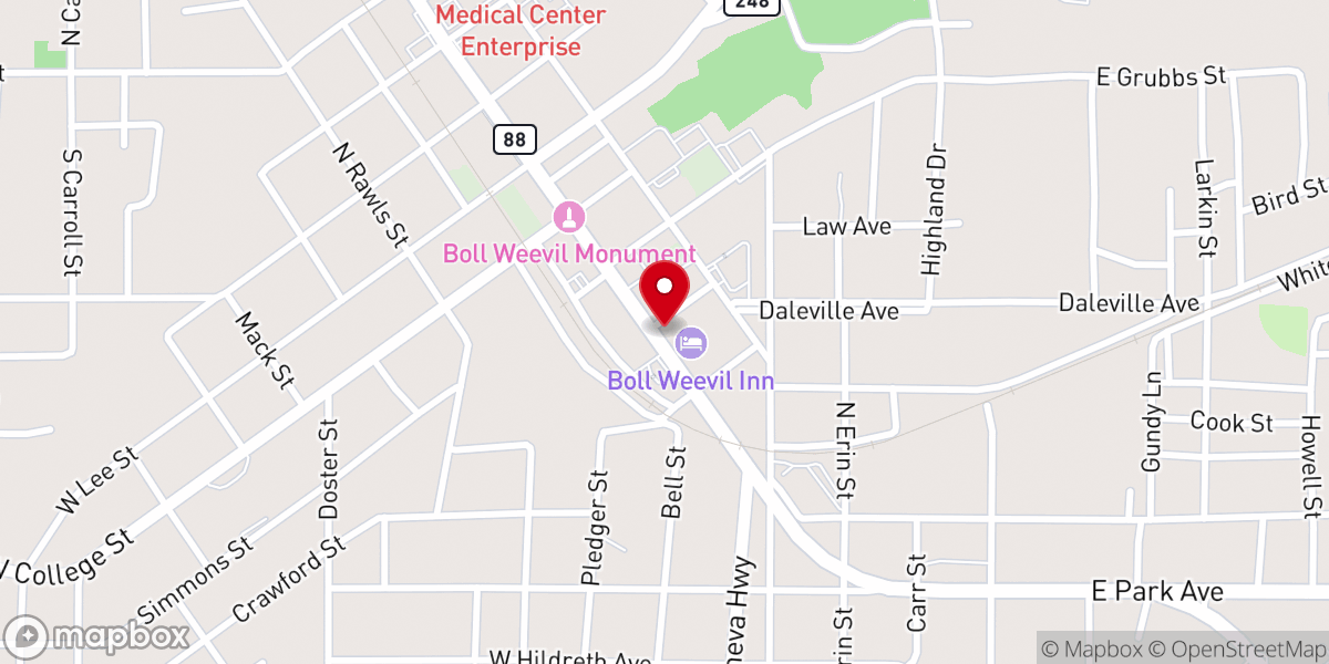 Map showing location of First Methodist Church
