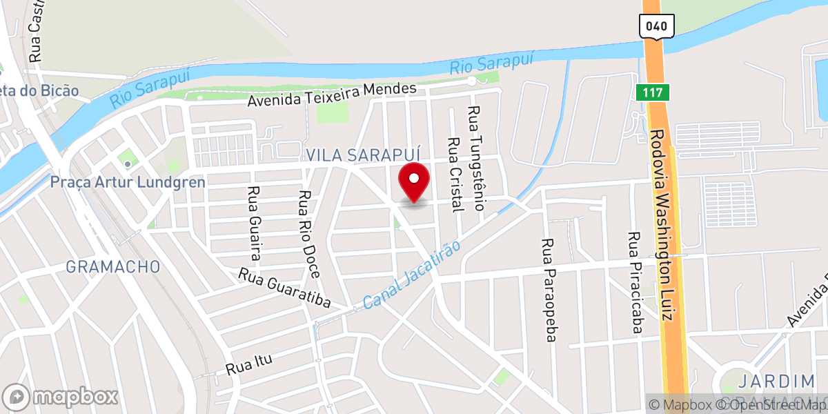 Map showing location of Primeira Igreja Batista Sarapui