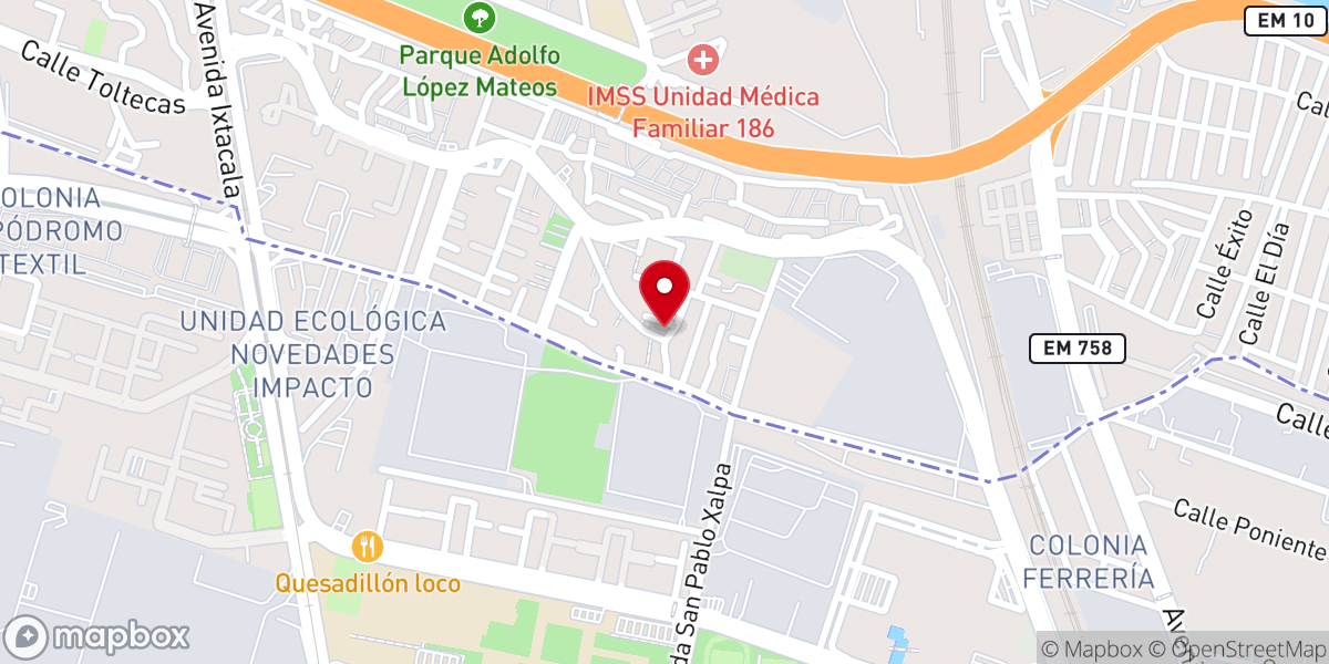 Map showing location of Parroquia San Pablo Apóstol