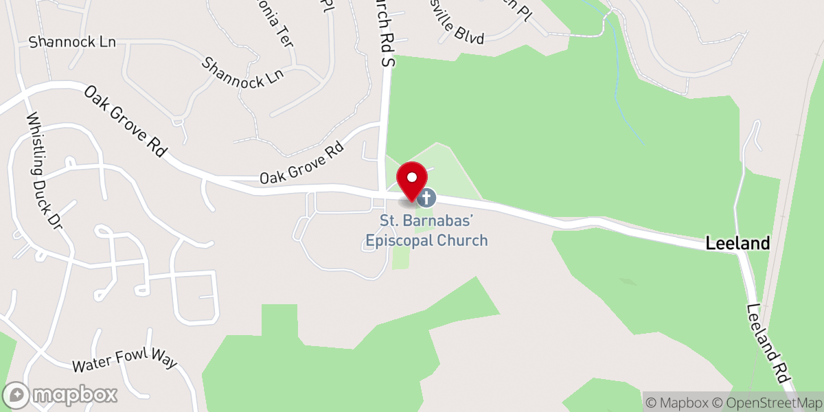 Map showing location of St. Barnabas Episcopal Anglican Church