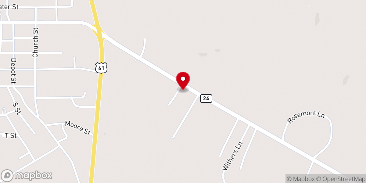 Map showing location of Woodville Baptist Church Parsonage
