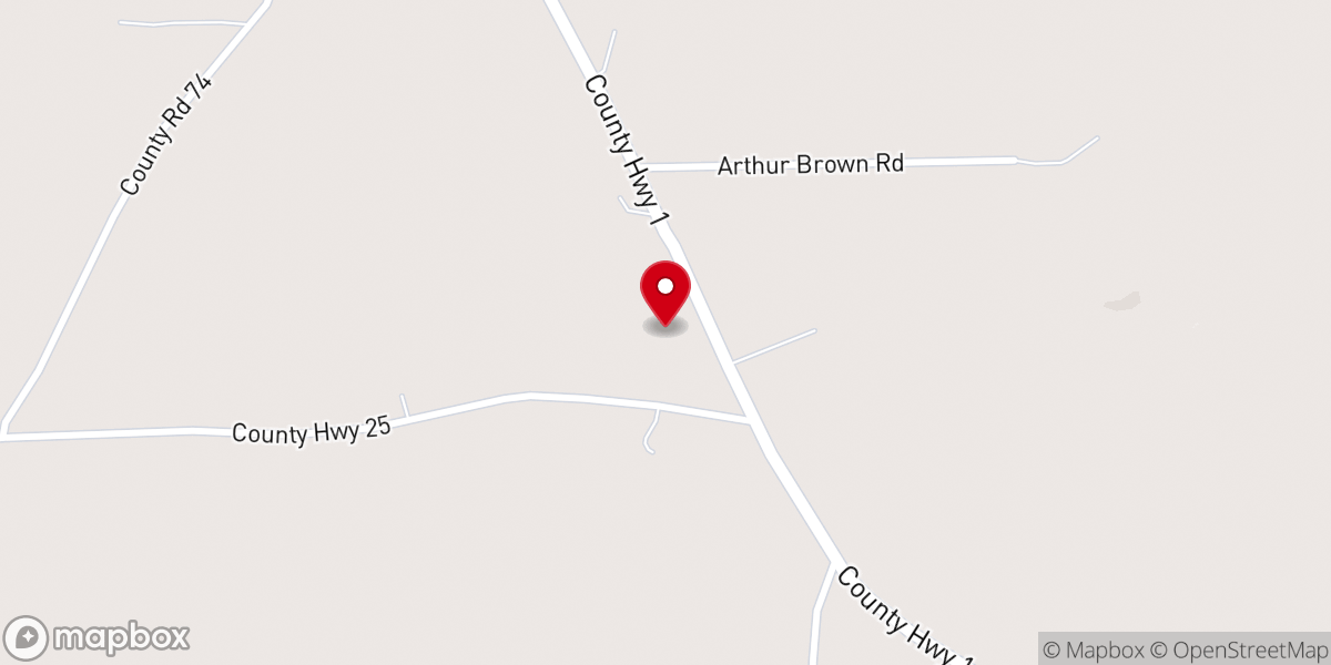 Map showing location of Lebanon Baptist Church