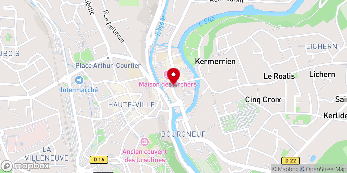 Map showing location of ancienne abbatiale Sainte-Croix